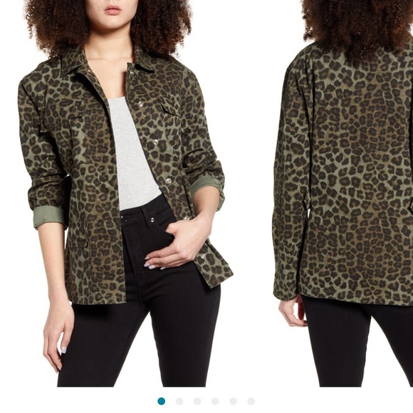 NWT Good American Printed Snap Front Jacket Woman's 0 Color Sage‎ - Picture 3 of 6